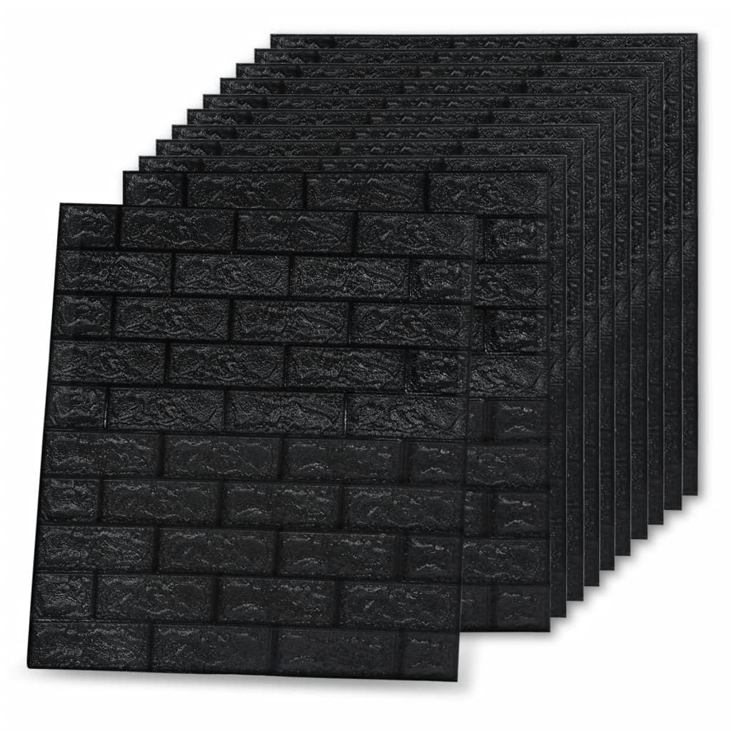 3D Wallpaper Bricks Self-adhesive 20 pcs Black