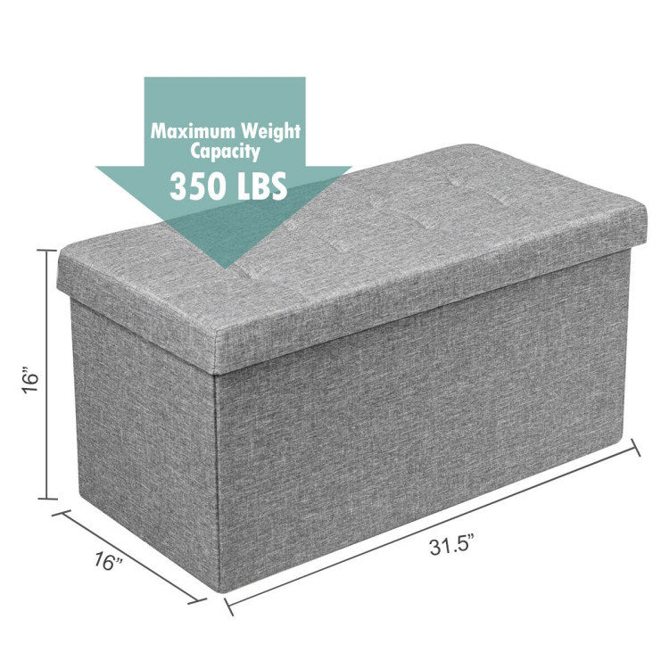 31.5 Inch Storage Ottoman Footrest with Removable Storage Bin