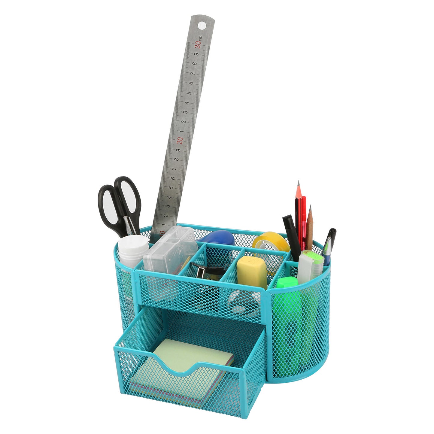 Metal Mesh Pencil Holders Desk Organizer with 9 Compartment Pen Holder Storage