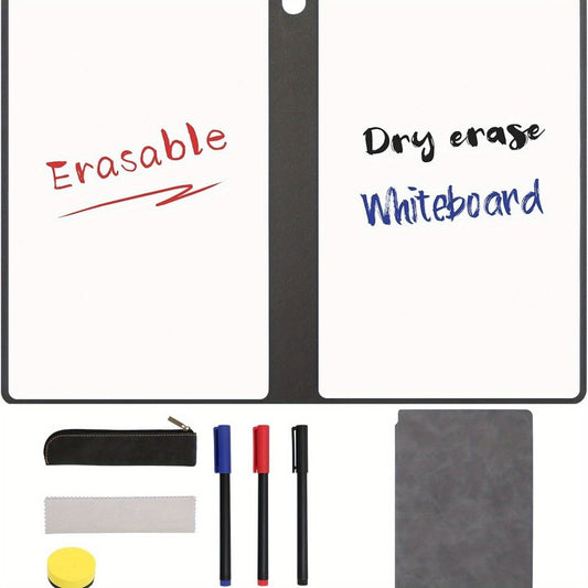 Small Dry Erase Board, Double Sided Folding Whiteboards, Mini Portable Foldable Whiteboard 9.4x6.4 Inch, Use the Board to Write Your Notes, Chores, Activities, Goals and to-dos, Personal Marker Board