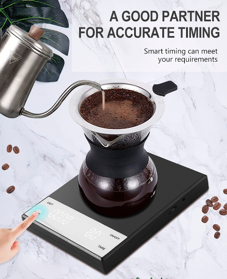 coffee timing scale. Weighing range of 3000g intelligent electronic scale kitchen baking scale quantity