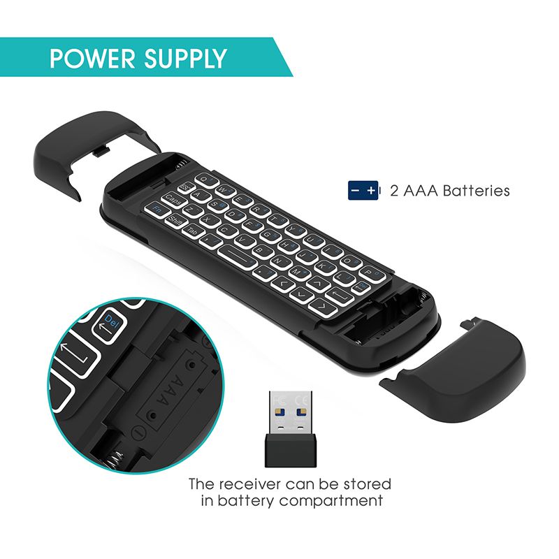 Rii MX6 2.4G Mini Wireless Keyboard Remote Control for Computer, TV, Android Set Top Box