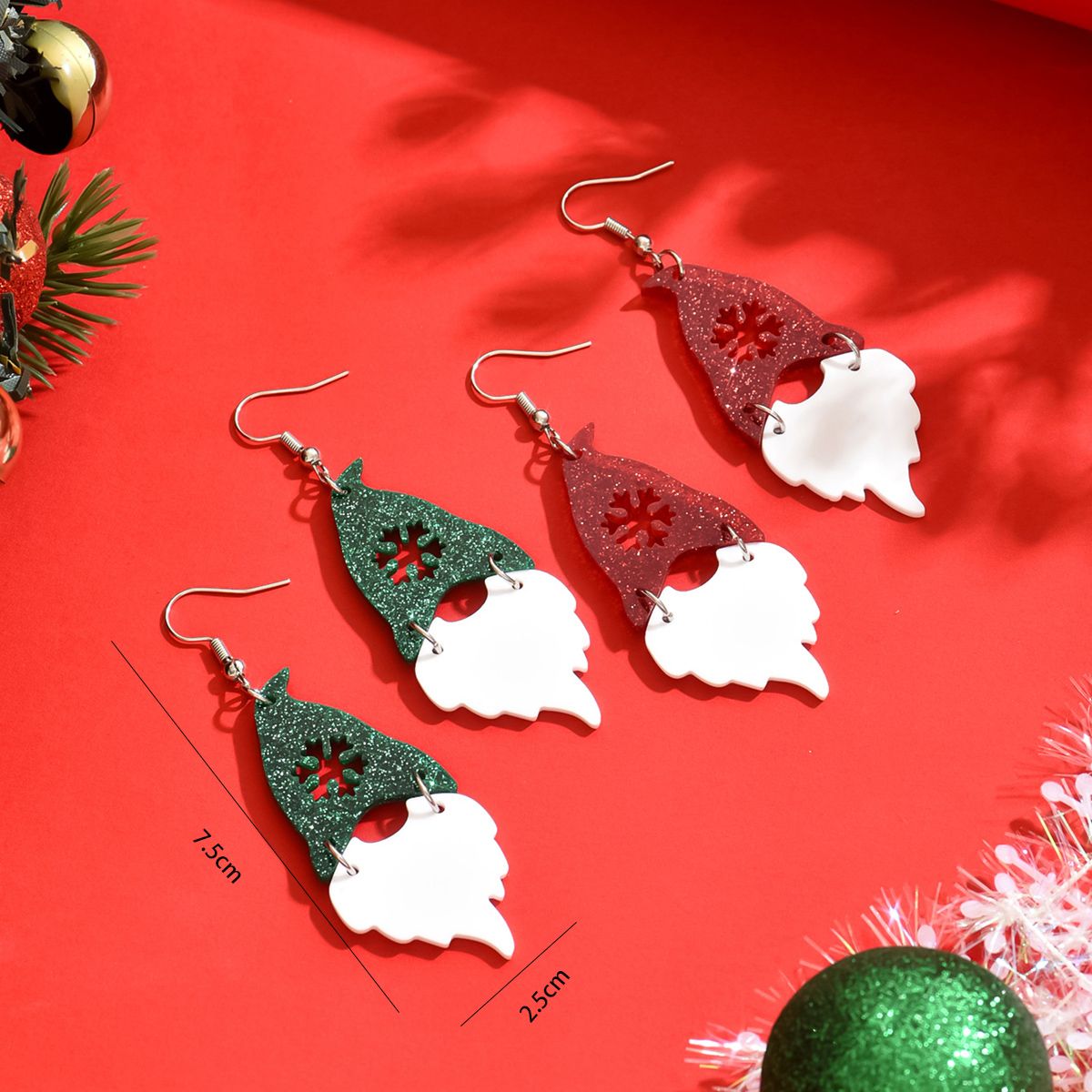 Festive Christmas Themed Acrylic Earrings -  Add a Touch of Magic to Your Holiday Wardrobe