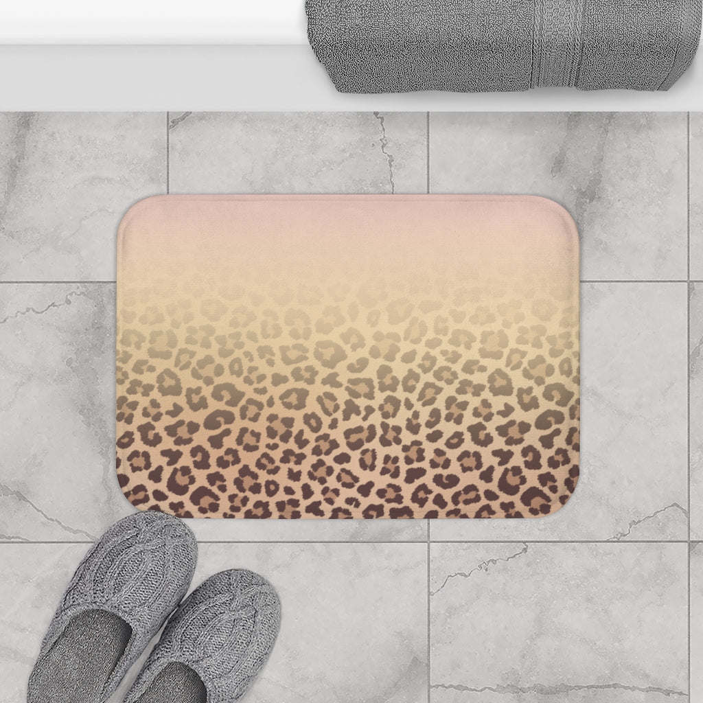 Blush Pink Leopard Print Bath Mat Home Accents