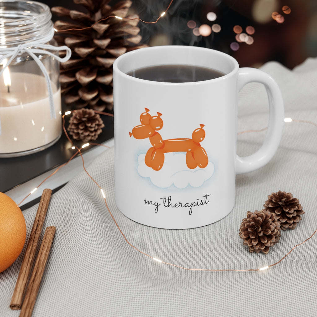 Orange Balloon Dog Theme Mug