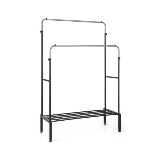 Double Rod Clothes Garment Rack with Adjustable Heights