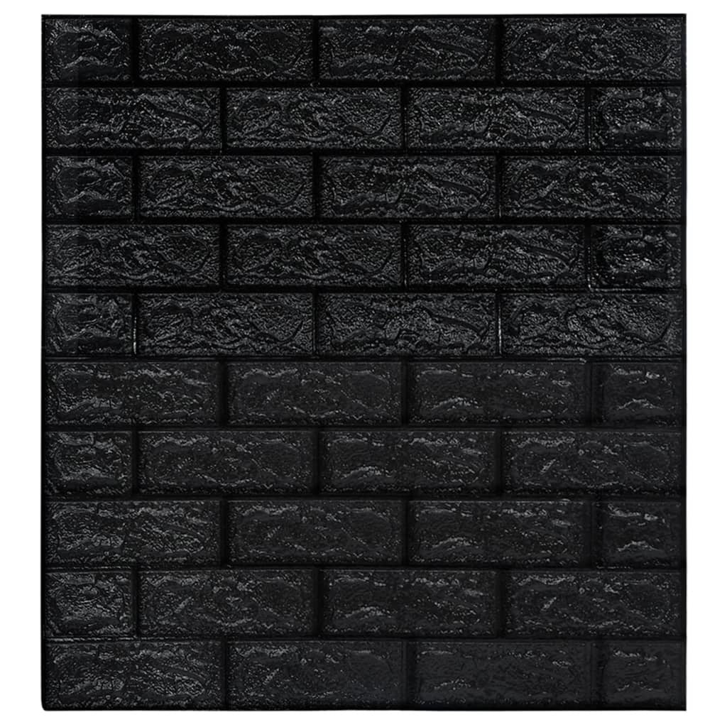 3D Wallpaper Bricks Self-adhesive 40 pcs Black