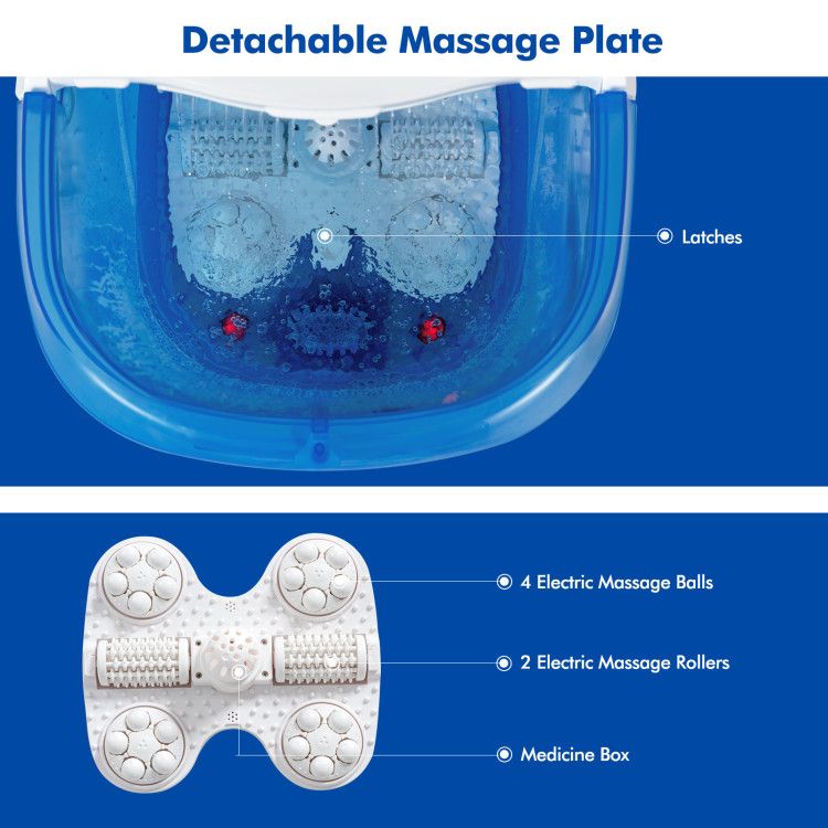 Portable All-In-One Heated Foot Spa Bath Motorized Massager