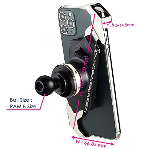 TAKEWAY Phone Holder for 4.7-6.7 inch Screen;  Structure for Both Stability and Anti-Vibration;  Providing Multi-Angle Vision;  Attaches to RAM - Double Socket arms Component for Any B Size