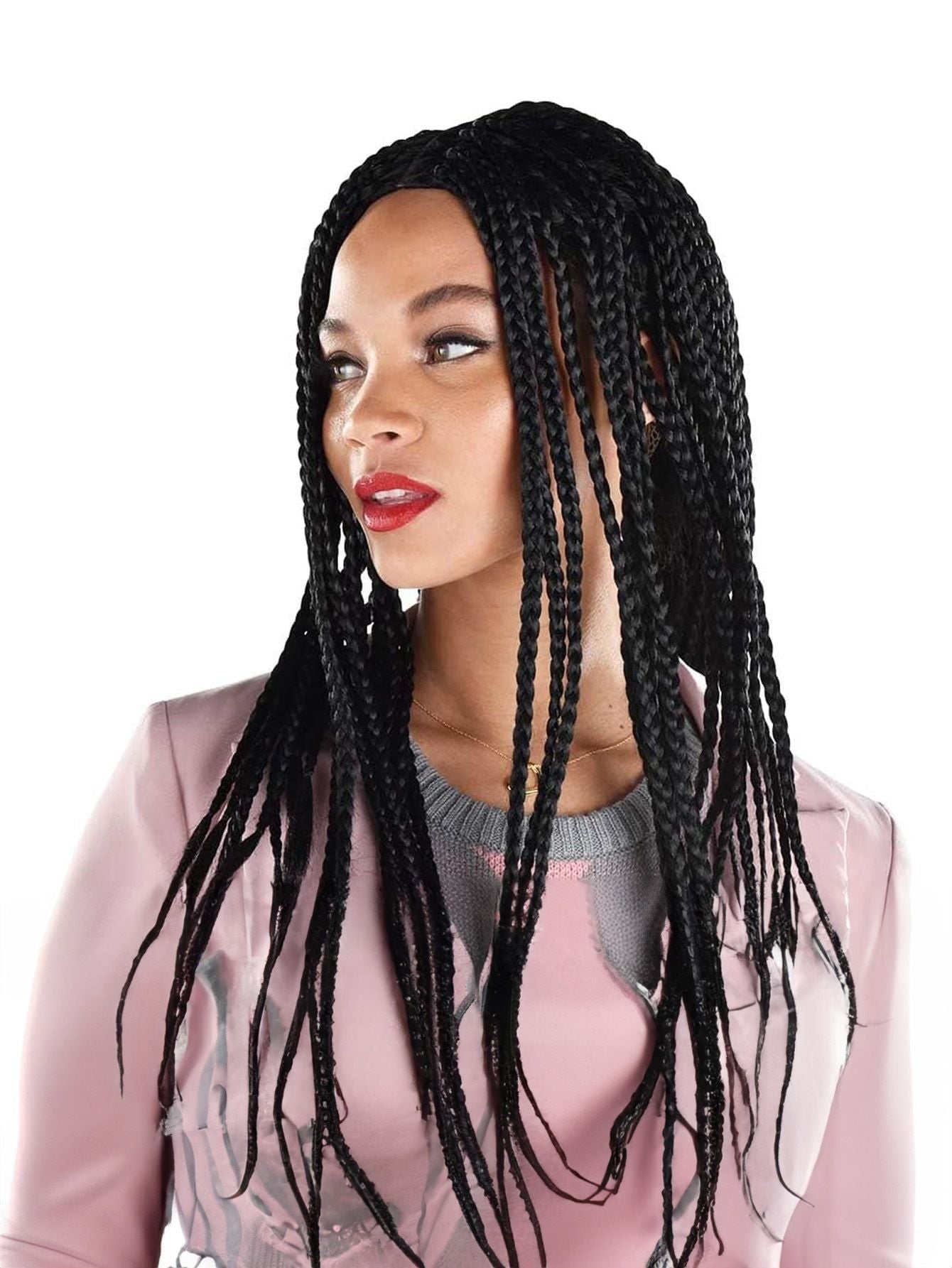 4X EZ SENEGALESE BRAID16 Long Crochet braid synthetic  hairstyle black burgundy brown  ladies box braid crochet hair-16 inch -1Pack*80Strands