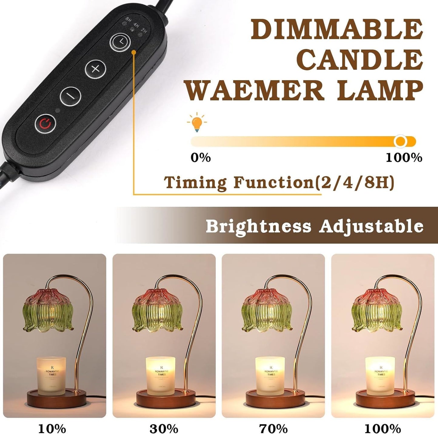 Dimmable Candle Warmer Lamp with Timer Flower