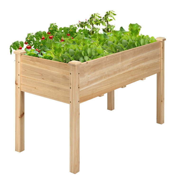 Wooden Raised Vegetable Garden Bed Elevated Grow Vegetable Planter