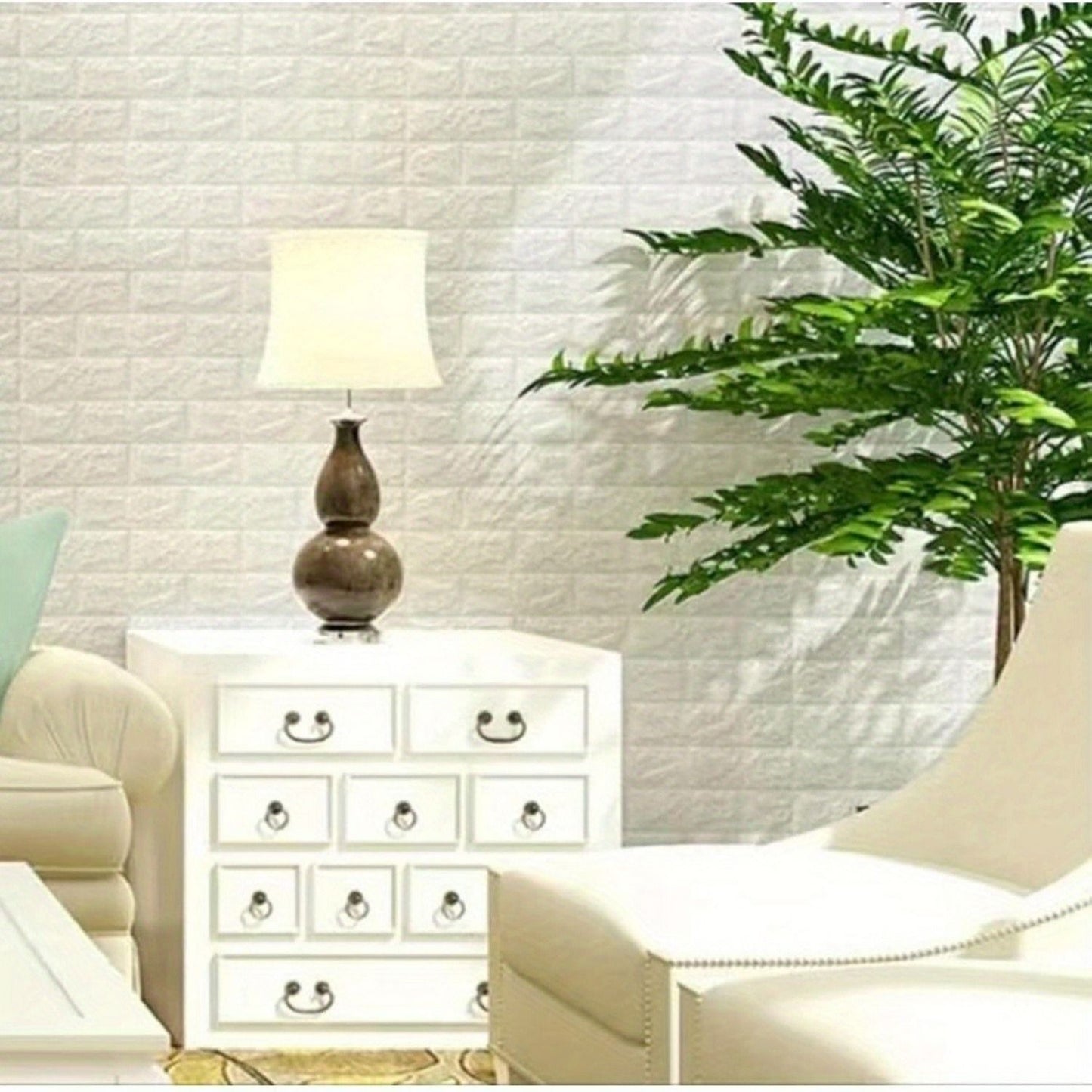 60 pieces of 15 * 13 inch 3D wall stickers, covering 87FT ², self-adhesive, suitable for living room, bedroom, dormitory, home, kitchen wall decoration