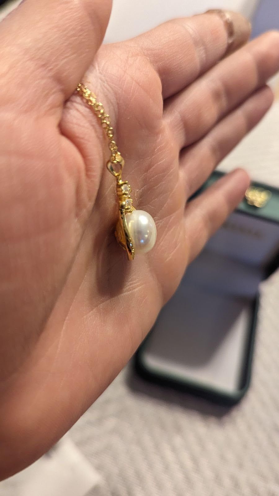 "Pearl Necklace for Women, 18K Gold Plated Real Pearl Pendant,  Genuine Premium AAA Top Grade Freshwater Pearl,  925 Sterling Silver Jewelry, Anniversary Birthday Wedding Gifts for Women (11mm)"