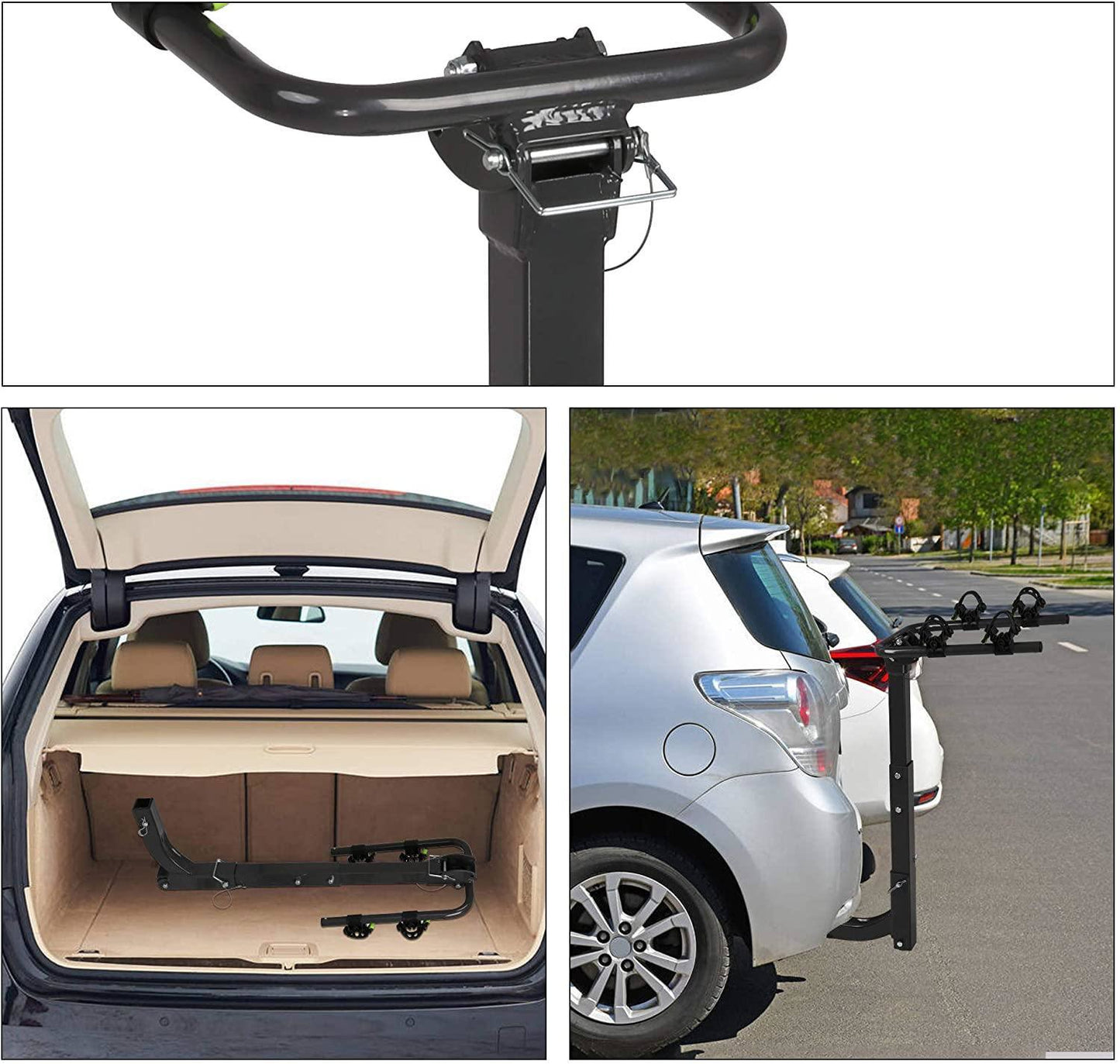 Bosonshop Bike Rack for Car Rack 2-1 Bike Hitch Mount Bicycle Rack for SUV with 2-Inch Receiver, Rubber Lock & Sleek Pad