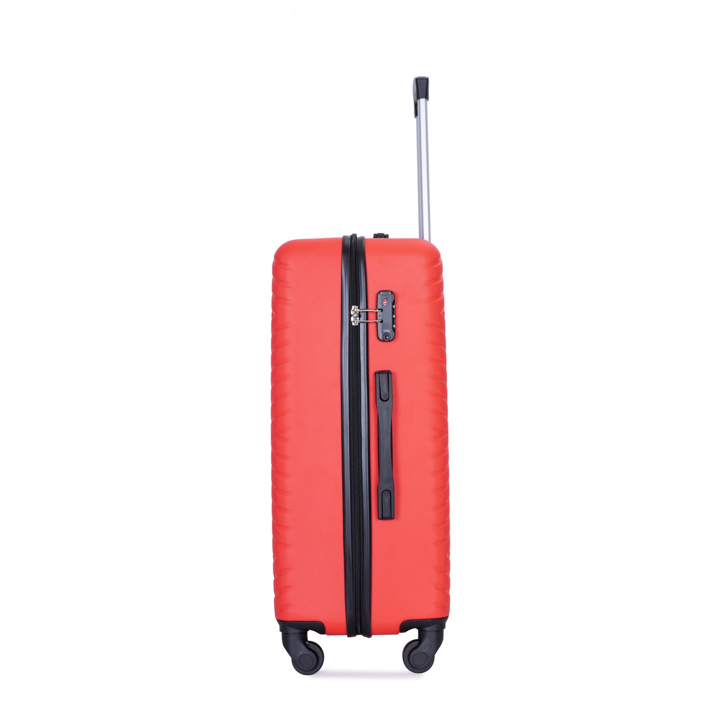 luggage 4-piece ABS lightweight suitcase with rotating wheels, 24 inch and 28 inch with TSA lock, (16/20/24/28) RED