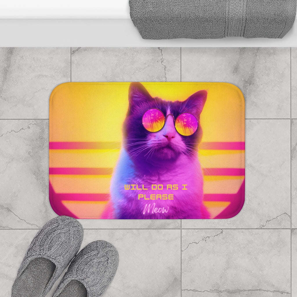 Retro Cat Bath Mat Home Accents