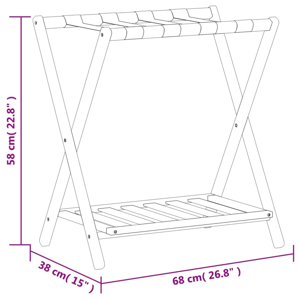 Luggage Rack 26.8"x15"x22.8" Bamboo