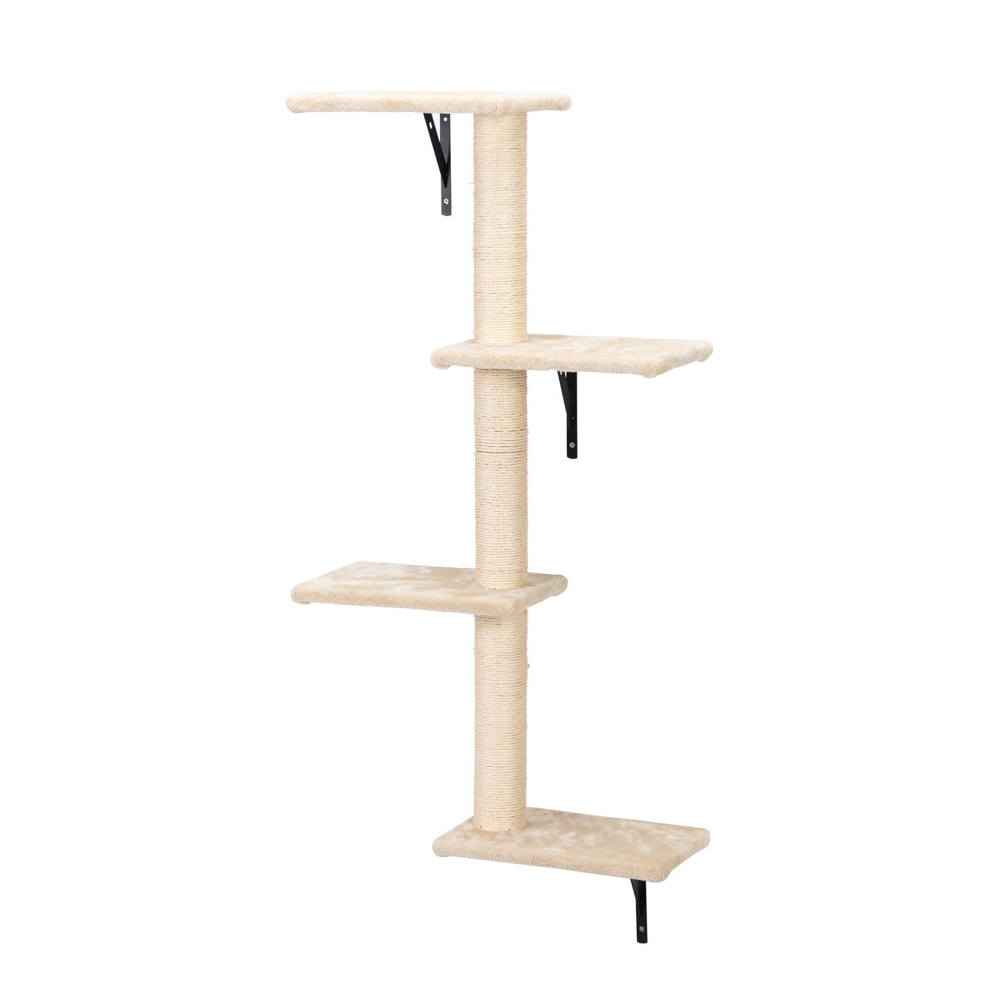 5 Pcs Wall Mounted Cat Climber Set;  Floating Cat Shelves and Perches;  Cat Activity Tree with Scratching Posts;  Modern Cat Furniture