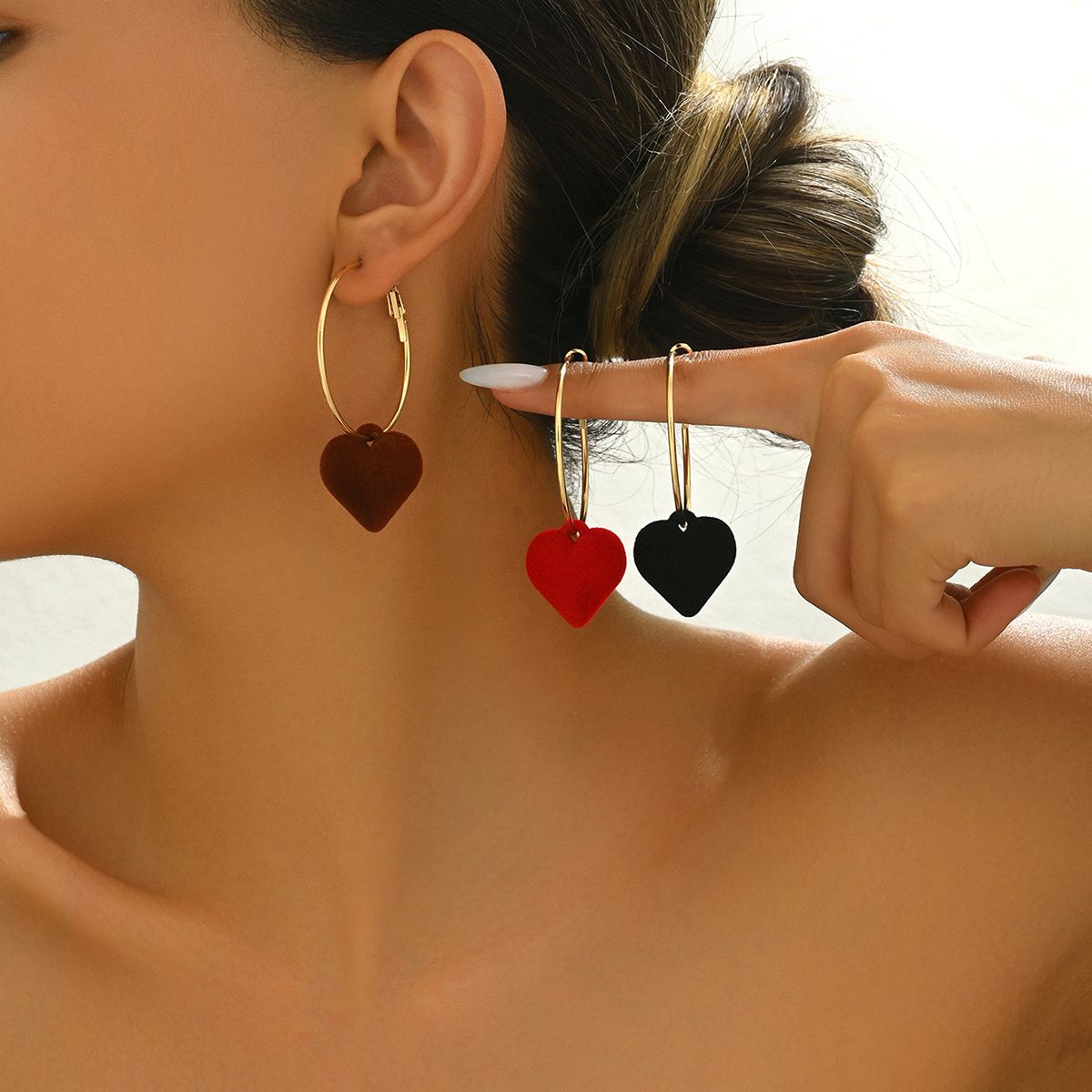 Romantic Heart-Shaped Hoop Earrings -  Perfect for Valentine's Day Gifts