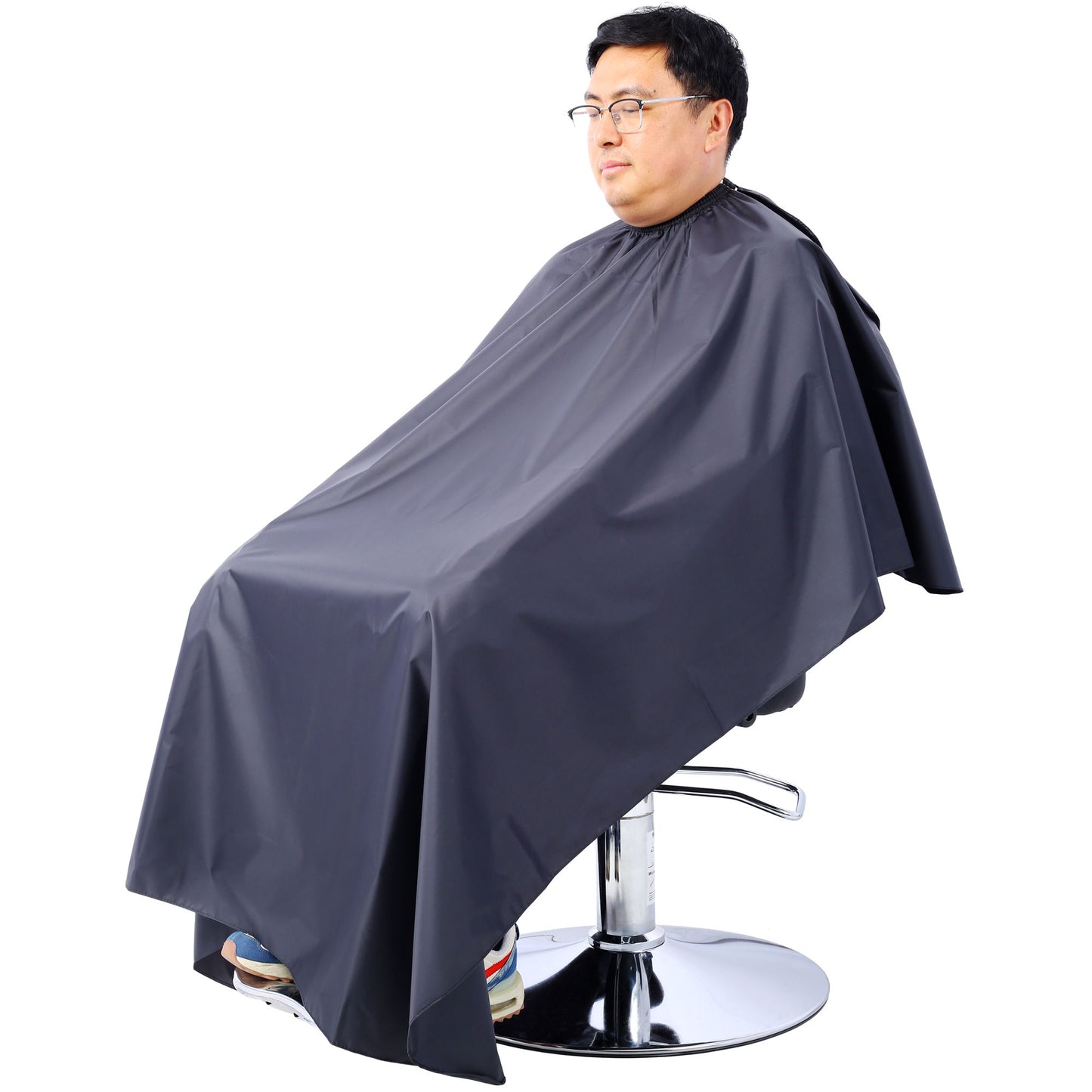 Stainless steel frame,Fashion style Hair Salon Chair Styling Heavy Duty Hydraulic Pump Barber Chair Beauty Shampoo Barbering Chair for Hair Stylist Women Man,with Barber Cape (Black)