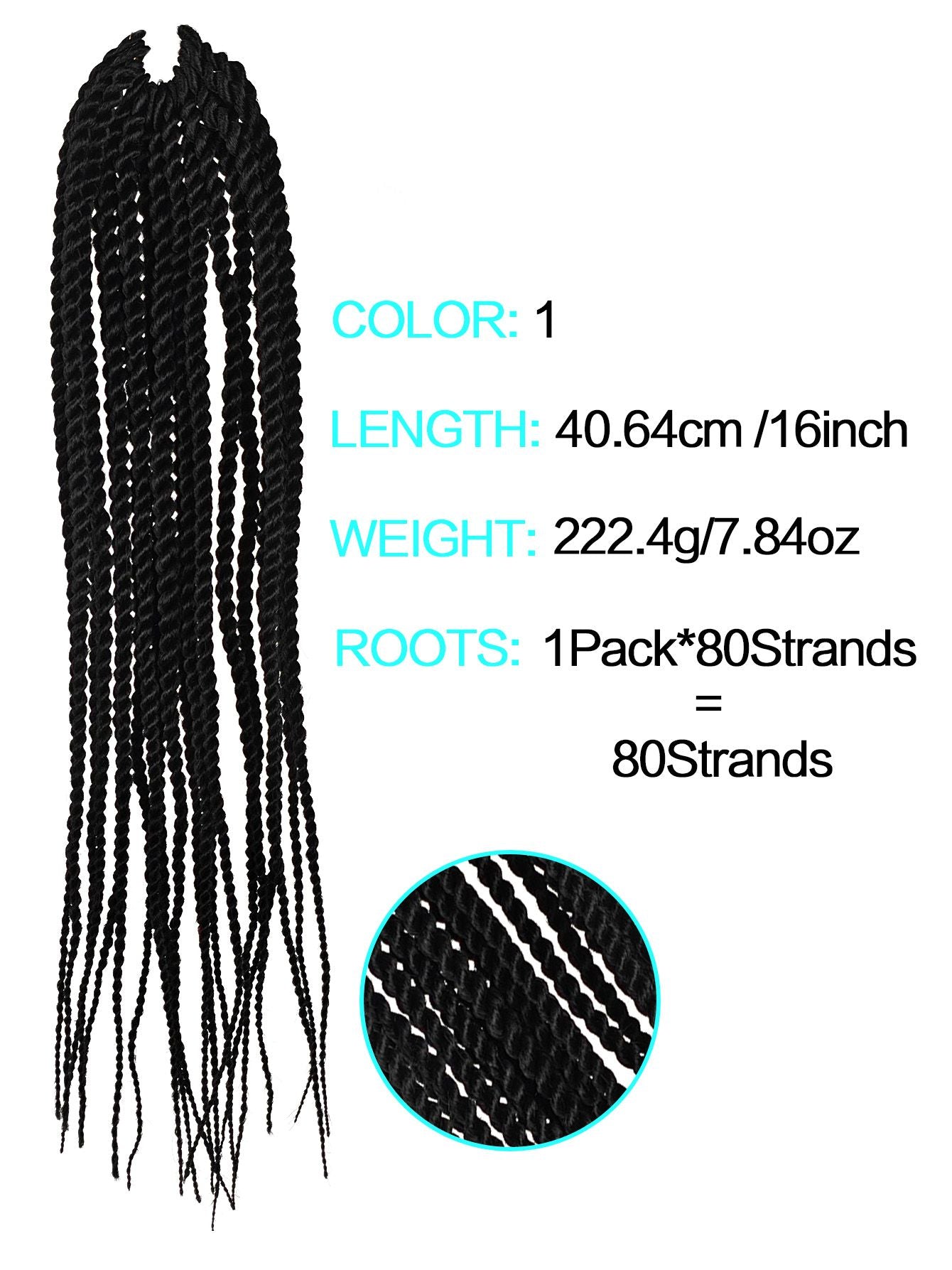 4X EZ SENEGALESE BRAID16 Long Crochet braid synthetic  hairstyle black burgundy brown  ladies box braid crochet hair-16 inch -1Pack*80Strands