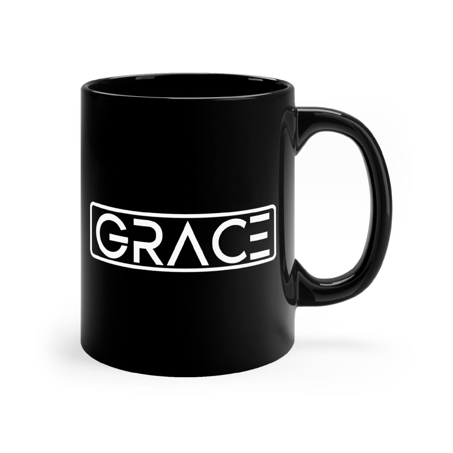 Black Ceramic Mug - 11oz, Grace