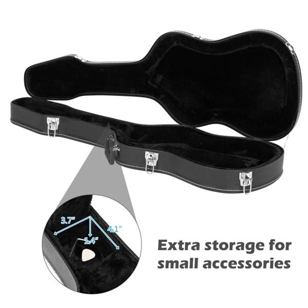 [Do Not Sell on Amazon]Glarry Hard-Shell Electric Guitar Case Flat Surface Black suit for GST, GTL