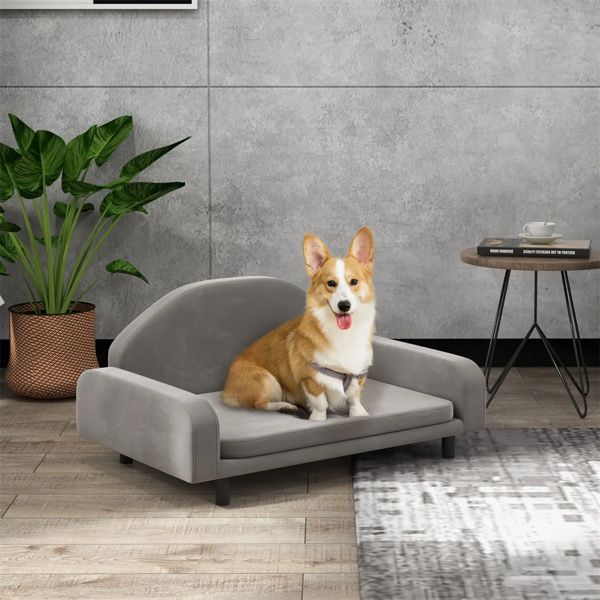 31" grey pet sofa with cushion