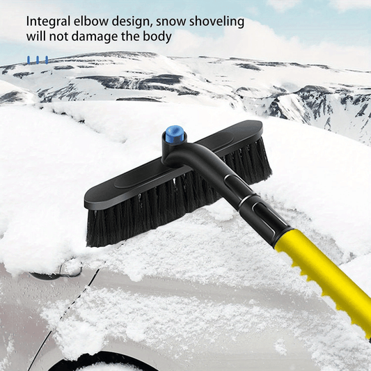 26 Inch 3in1 Car Extendable Snow Ice Scraper & Brush for Car SUV Trucks, Detachable No Scratch Ice Scraper with Ergonomic Foam Grip Pivoting PVC Brush Head for Car Windshield PVC Brush