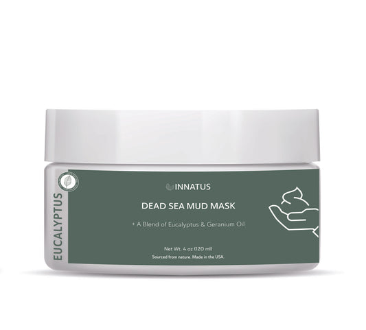 Dead Sea Mud Mask with Eucalyptus Oil – 4oz Detoxifying & Purifying Face Mask – Infused with Rosemary, Peppermint & Spearmint Oils for Acne Control & Skin Refreshment  "