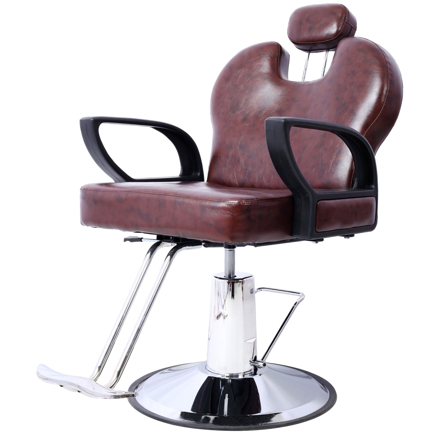 Artist hand Hair Stylist All Purpose Barber Chair for Barbershop Salon Chair,Heavy Duty Hydraulic Barber Chair Spa Furniture Shampoo Reclining Extra Wider Seat Beauty Hair Salon Equipment ,brown