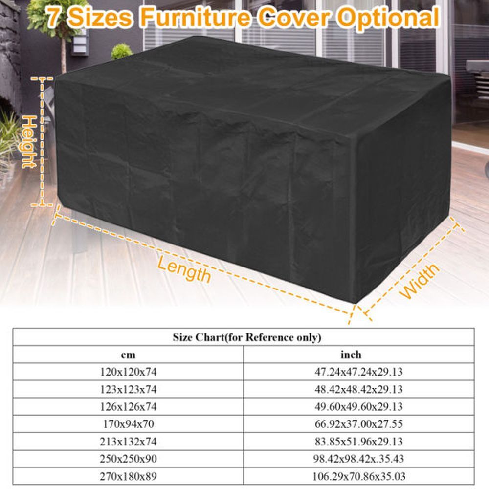 210D Waterproof Outdoor Furniture Cover Windproof Dustproof Patio Furniture Protector Oxford Cloth Garden 66.92x37.00x27.55 inch