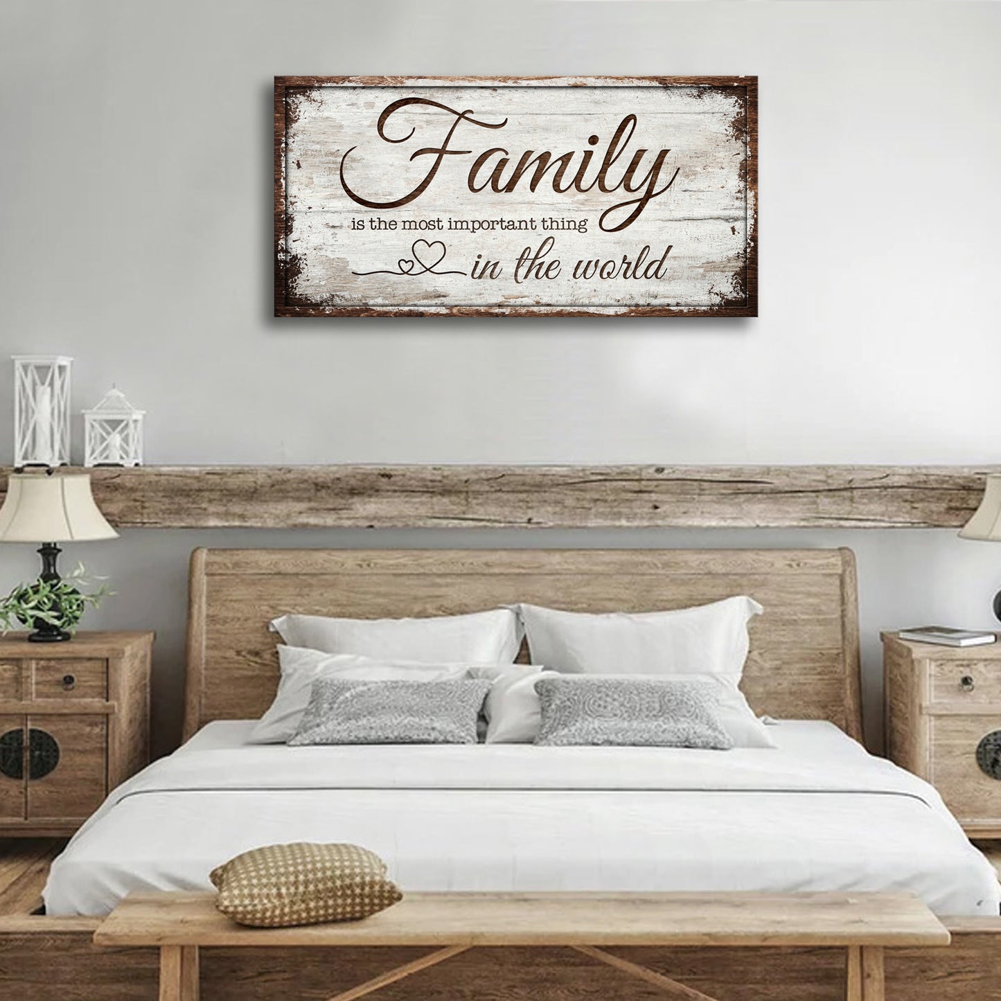 Family is Important Quotes Canvas Wall Art for Living Room|Family Wall Art|Family Prints Signs Framed|Family Wall Decor|Retro Picture Painting Artwork for Bedroom,Dining Room,Farmhouse,Home 20x40