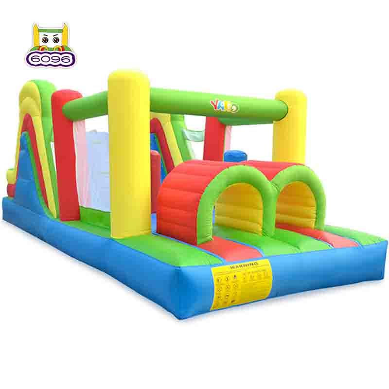 YARD Rainbow Inflatable Obstacle Course Bounce House with Blower