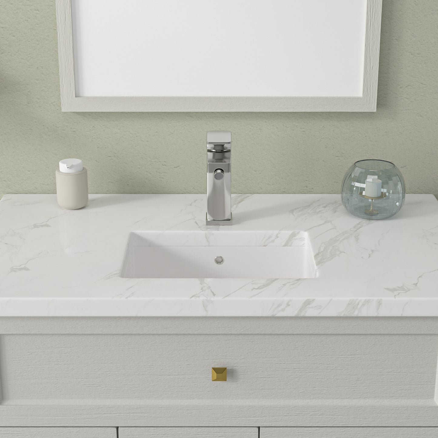 Bathroom Undermount Vessel Sink Pure White Porcelain Ceramic Lavatory Vanity Sink