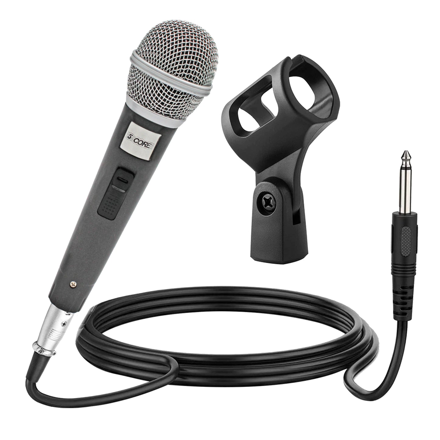 5 Core Microphone XLR Dynamic Mic Karaoke Singing Handheld Microfono Wired Professional Unidirectional 1/4 Plug In Cord Connection for Vocal DJ Music - PM 18