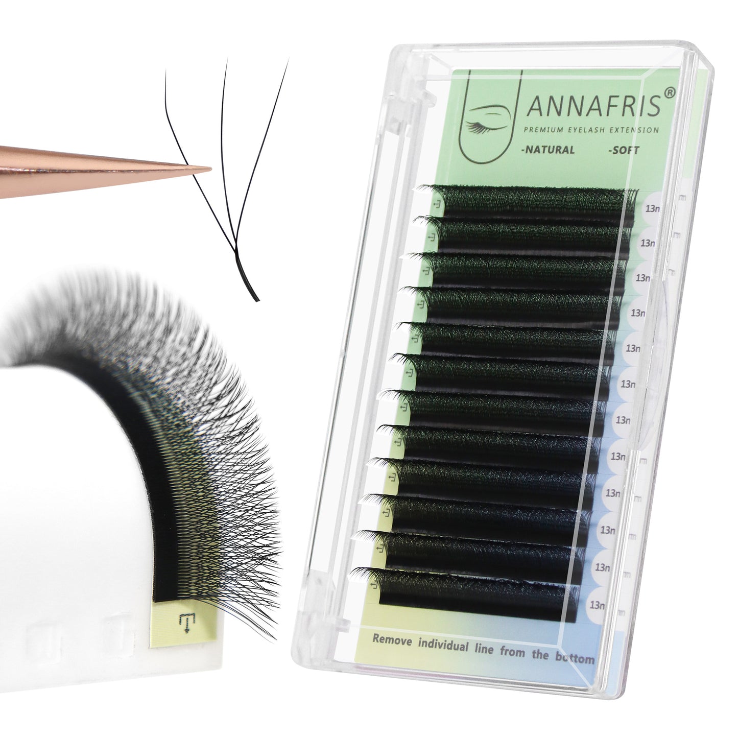 ANNAFRIS 4D YY Shape Eyelash Extension Makeup Mesh Net Cross 2D Y Shape Premade Fans Lash Extension Hand Woven Natural Soft Light Mink False Lashes