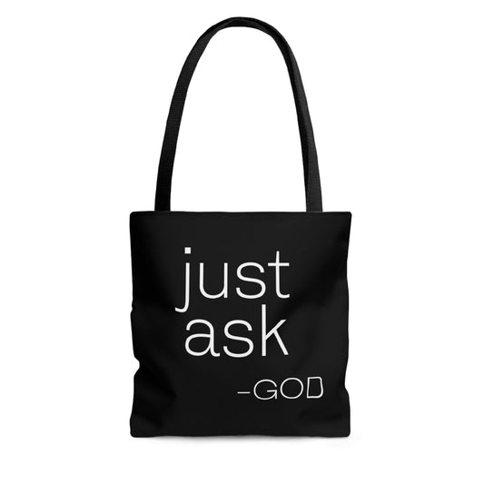 Canvas Tote Bag Say It Soul, "just Ask-god" Statement Shirt, Christian, Religious, Inspirational, Christian Attire And Activewear