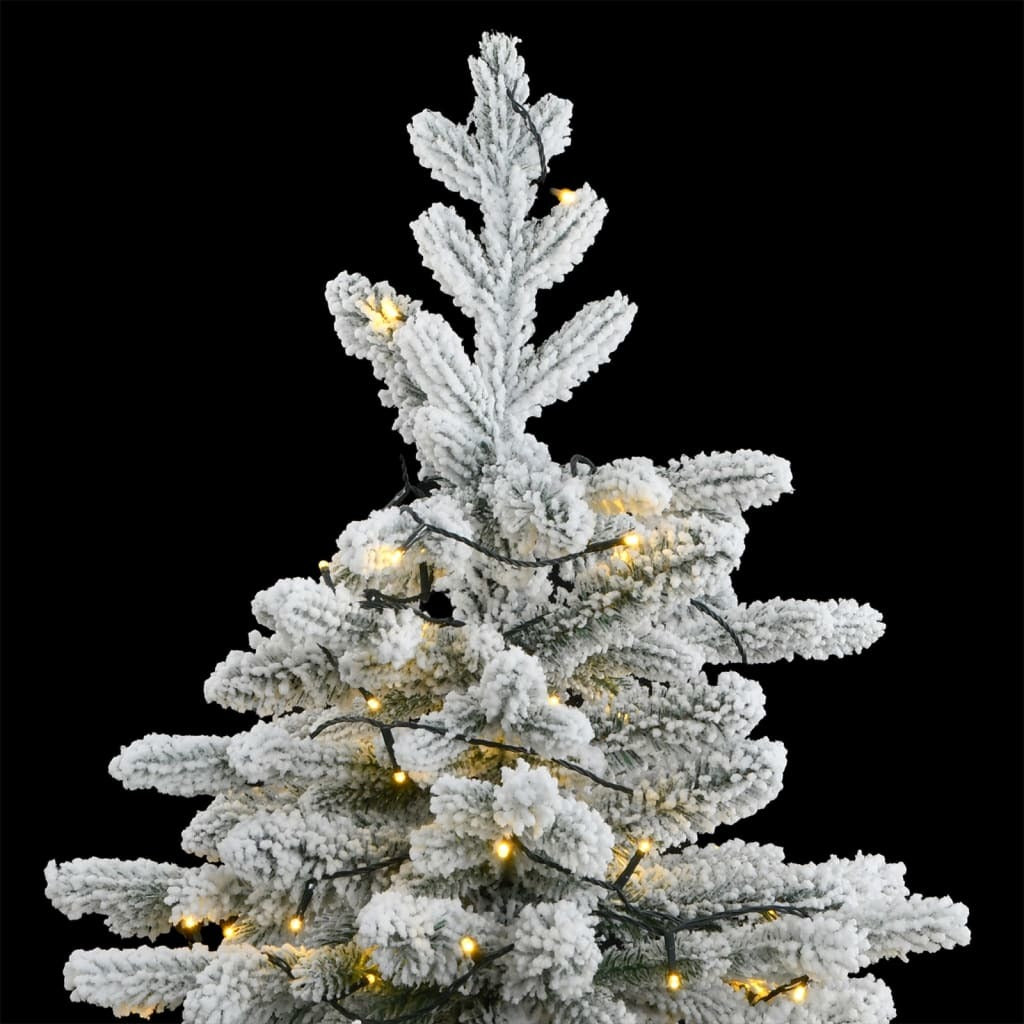 Artificial Hinged Christmas Tree 300 LEDs & Flocked Snow 82.7"