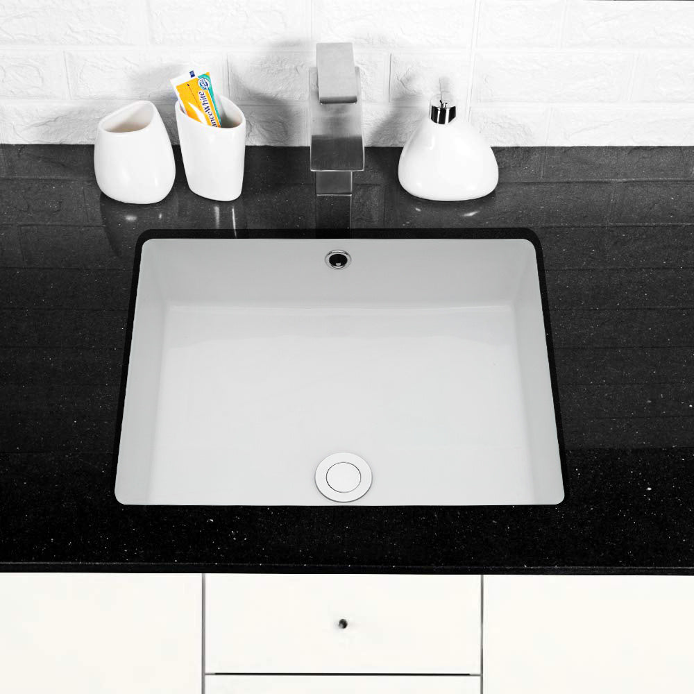 Bathroom Undermount Vessel Sink Pure White Porcelain Ceramic Lavatory Vanity Sink