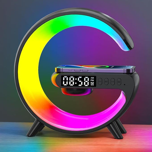 2024 New Wireless Speaker Charger, Ambient Light With Wireless Charging, Table Lamp, Bedside Lamp With Alarm Clock And Charging, Bedside Lamp For Bedroom
