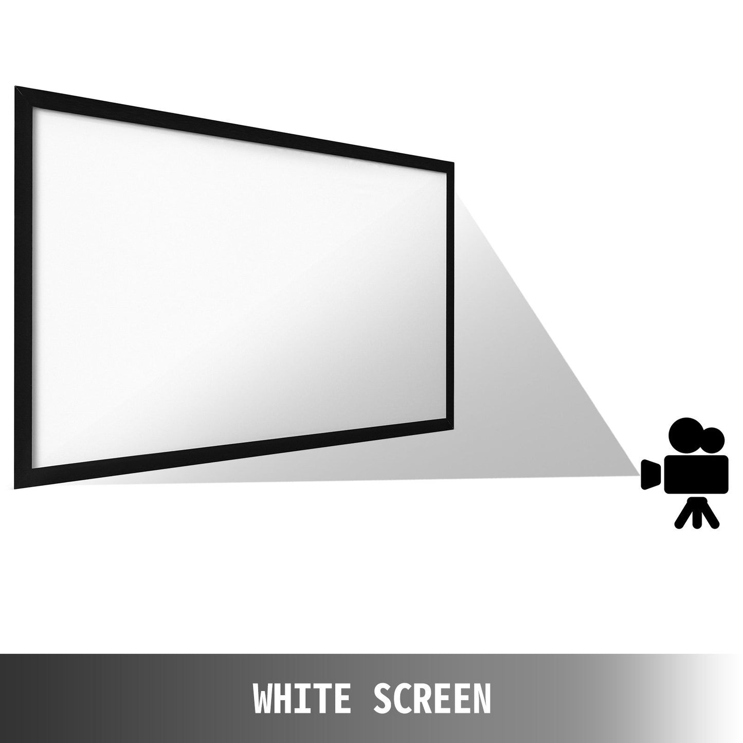 VEVOR Projector Screen Fixed Frame 110inch Diagonal 16:9 4K HD Movie Projector Screen with Aluminum Frame Projector Screen Wall Mounted for Home Theater Office Use