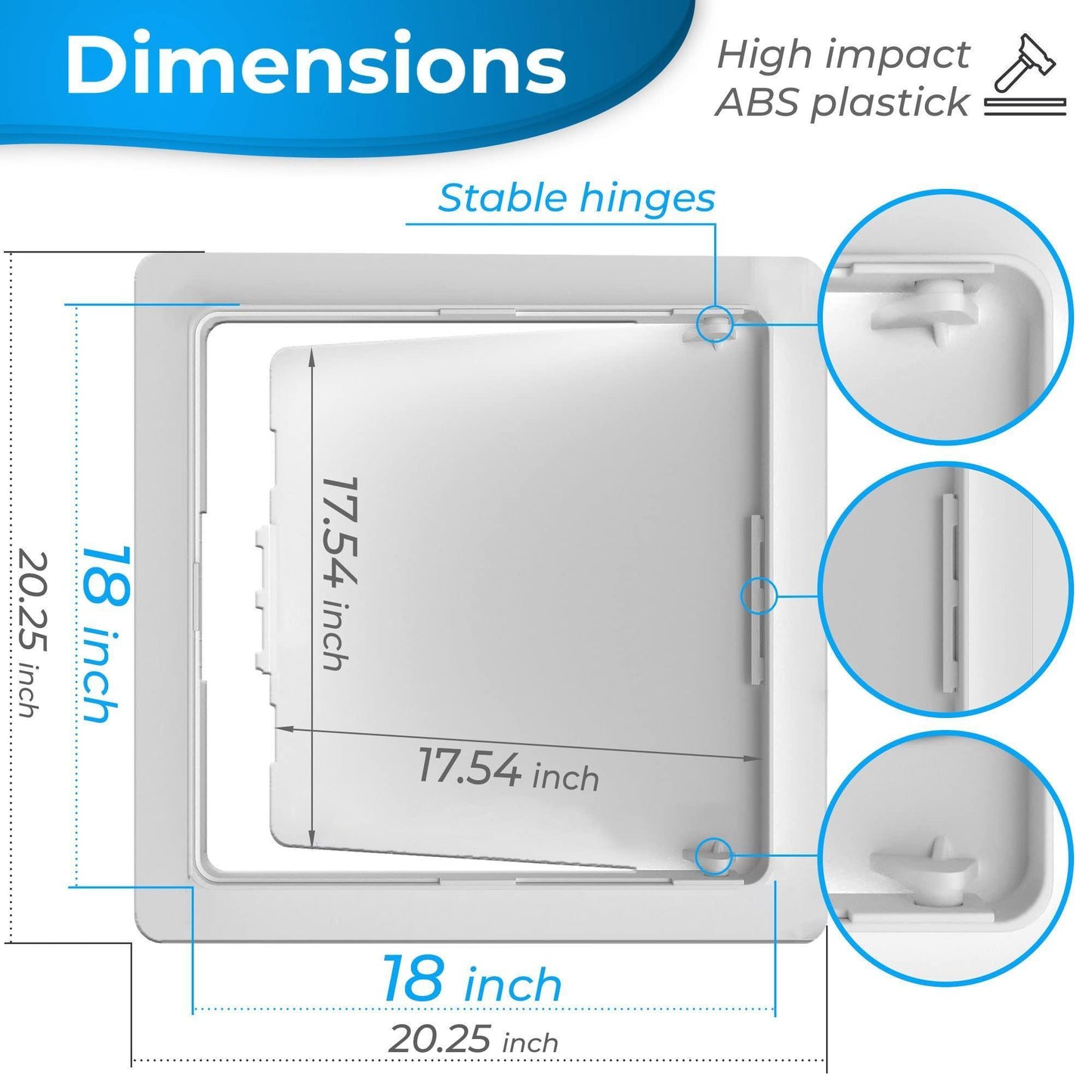 Access Panel for Drywall 18 x 18 inch Wall Hole Cover Access Door Heavy Durable Plastic White