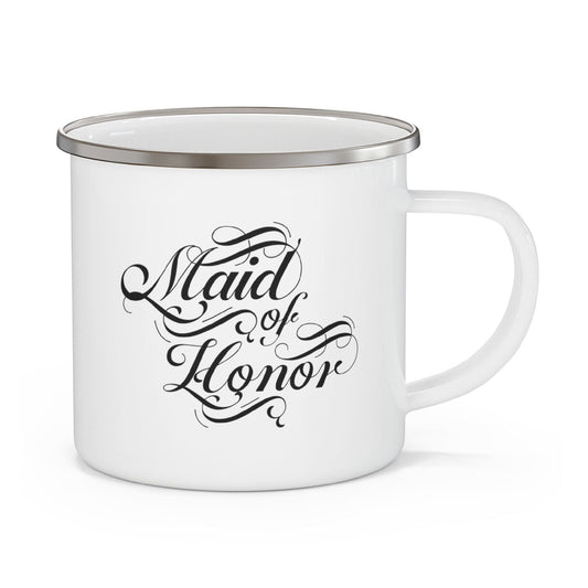 Enamel Camping Mug, Maid Of Honor, Wedding Bridal Party