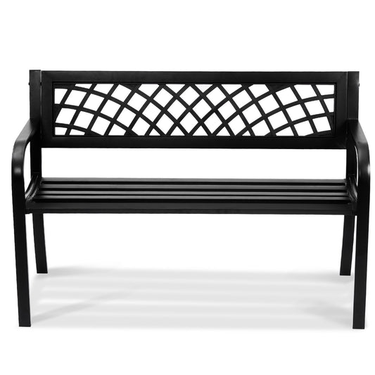 VEVOR Outdoor Bench,46 inches Metal Garden Bench for Outdoors, 480 lbs Load Capacity Bench, Outdoor Garden Park Bench with Backrest and Armrests, Patio Bench for Garden, Park, Yard, Front Porch