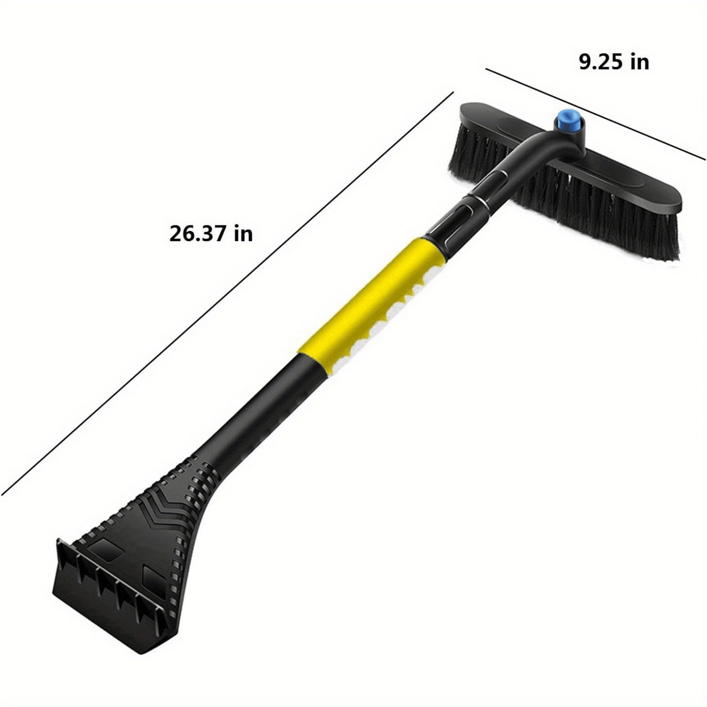 26 Inch 3in1 Car Extendable Snow Ice Scraper & Brush for Car SUV Trucks, Detachable No Scratch Ice Scraper with Ergonomic Foam Grip Pivoting PVC Brush Head for Car Windshield PVC Brush