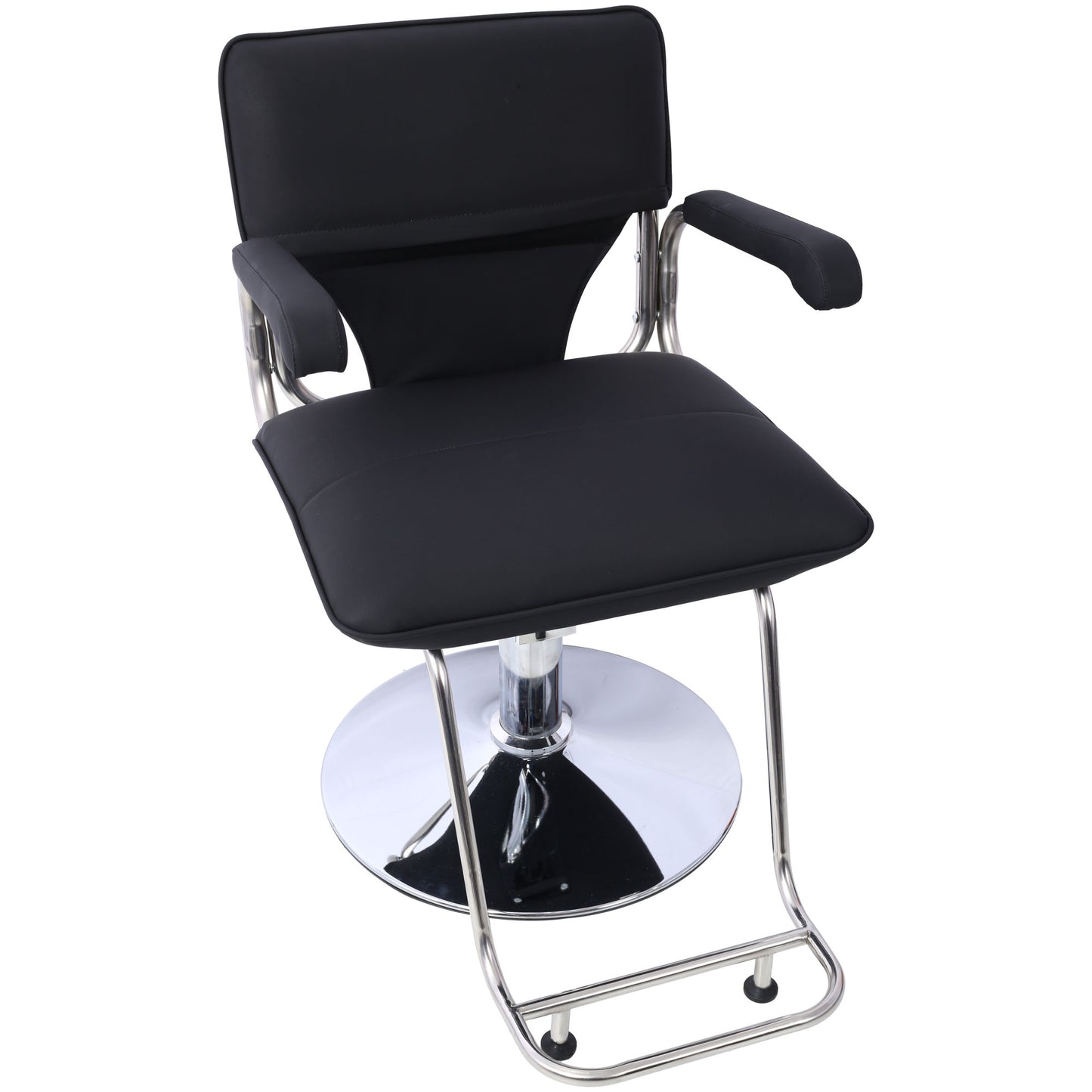 Stainless steel frame,Fashion style Hair Salon Chair Styling Heavy Duty Hydraulic Pump Barber Chair Beauty Shampoo Barbering Chair for Hair Stylist Women Man,with Barber Cape (Black)