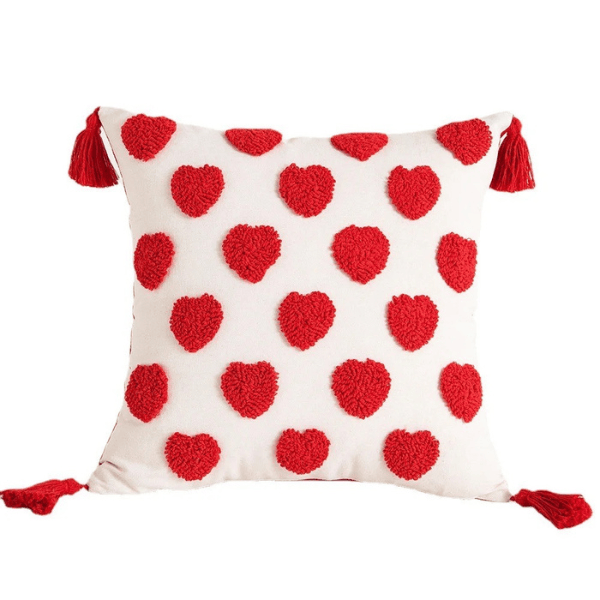 Valentines day throw pillow cover tufted