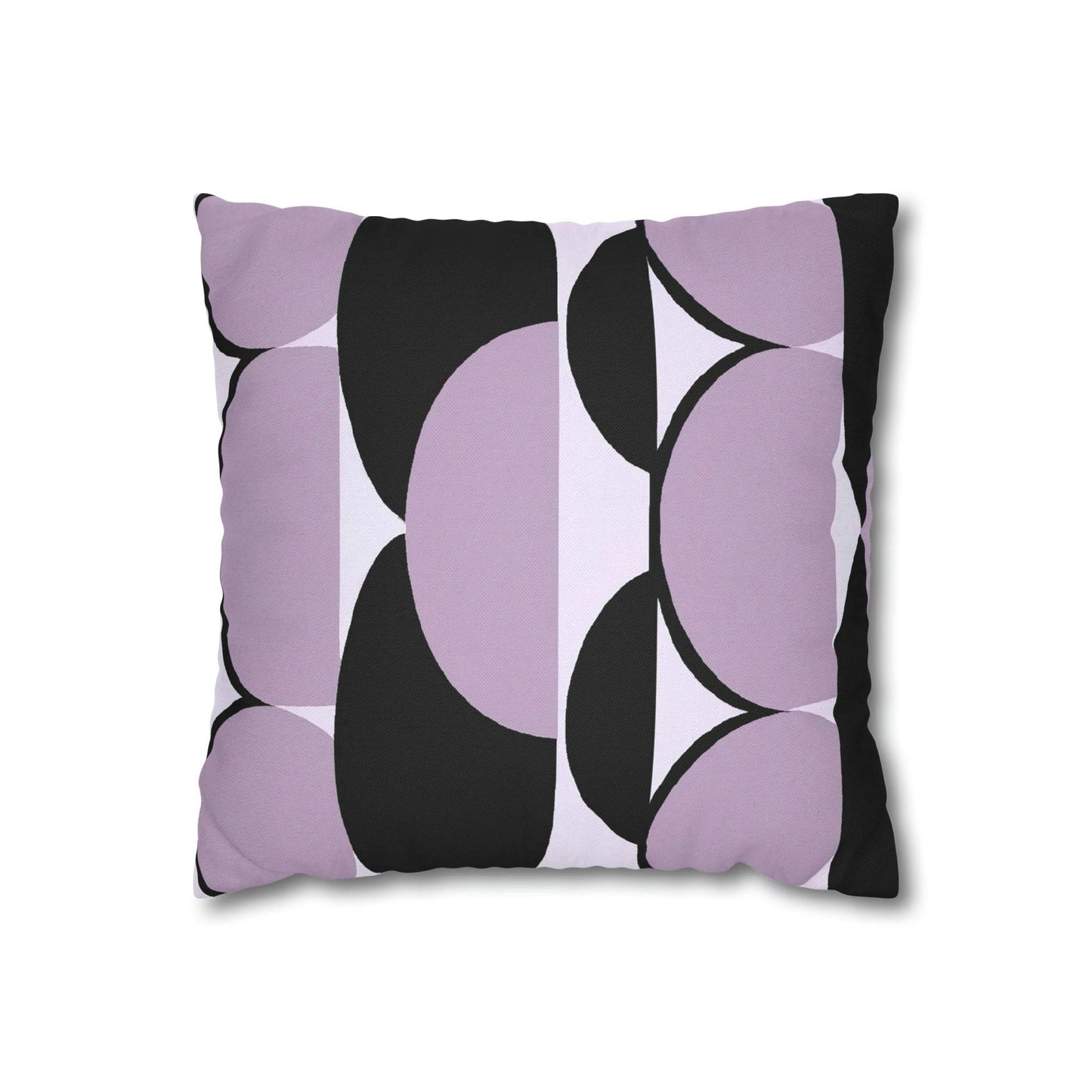 Decorative Throw Pillow Covers With Zipper - Set Of 2, Geometric Lavender And Black Pattern